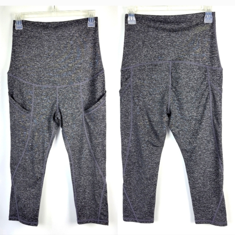 Maacie Gray Maternity Crop Leggings With Pockets Sz Small